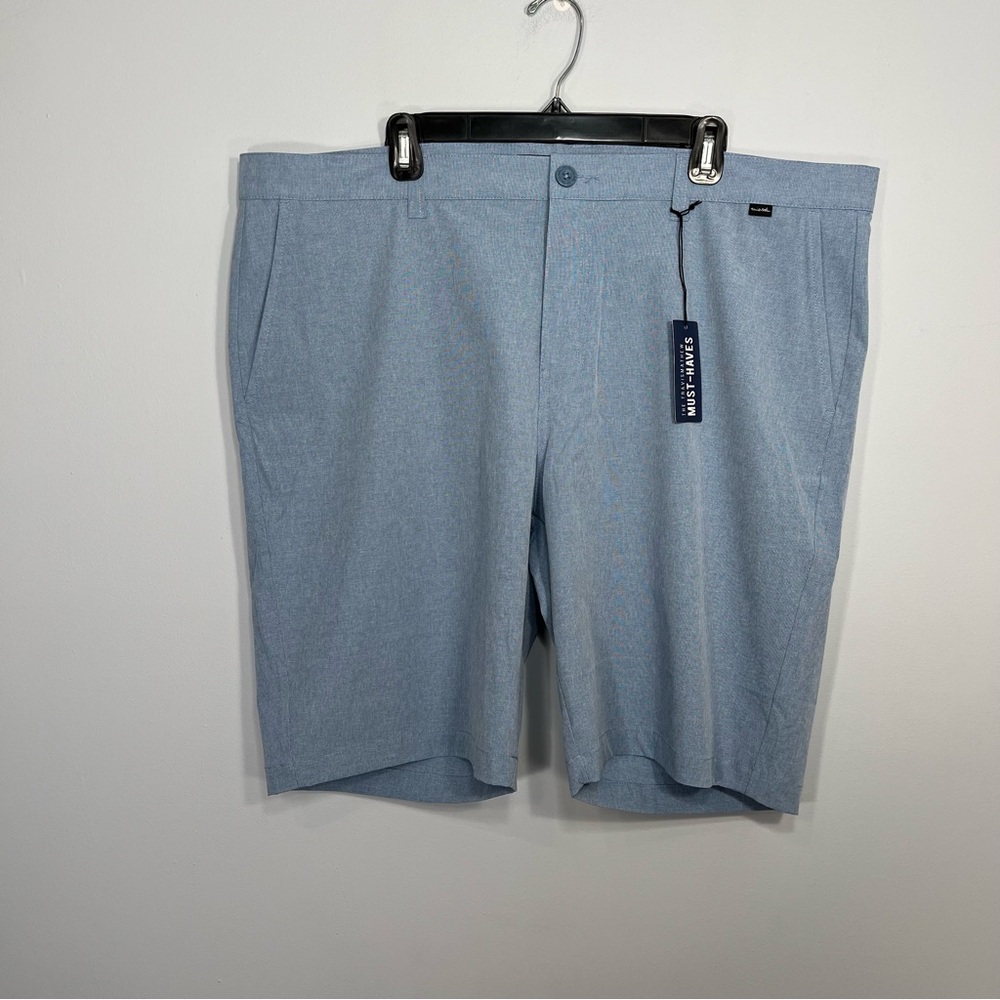 NEW Travis Mathew Shorts Mens 42 Blue Beck Golf Performance Casual Stretch